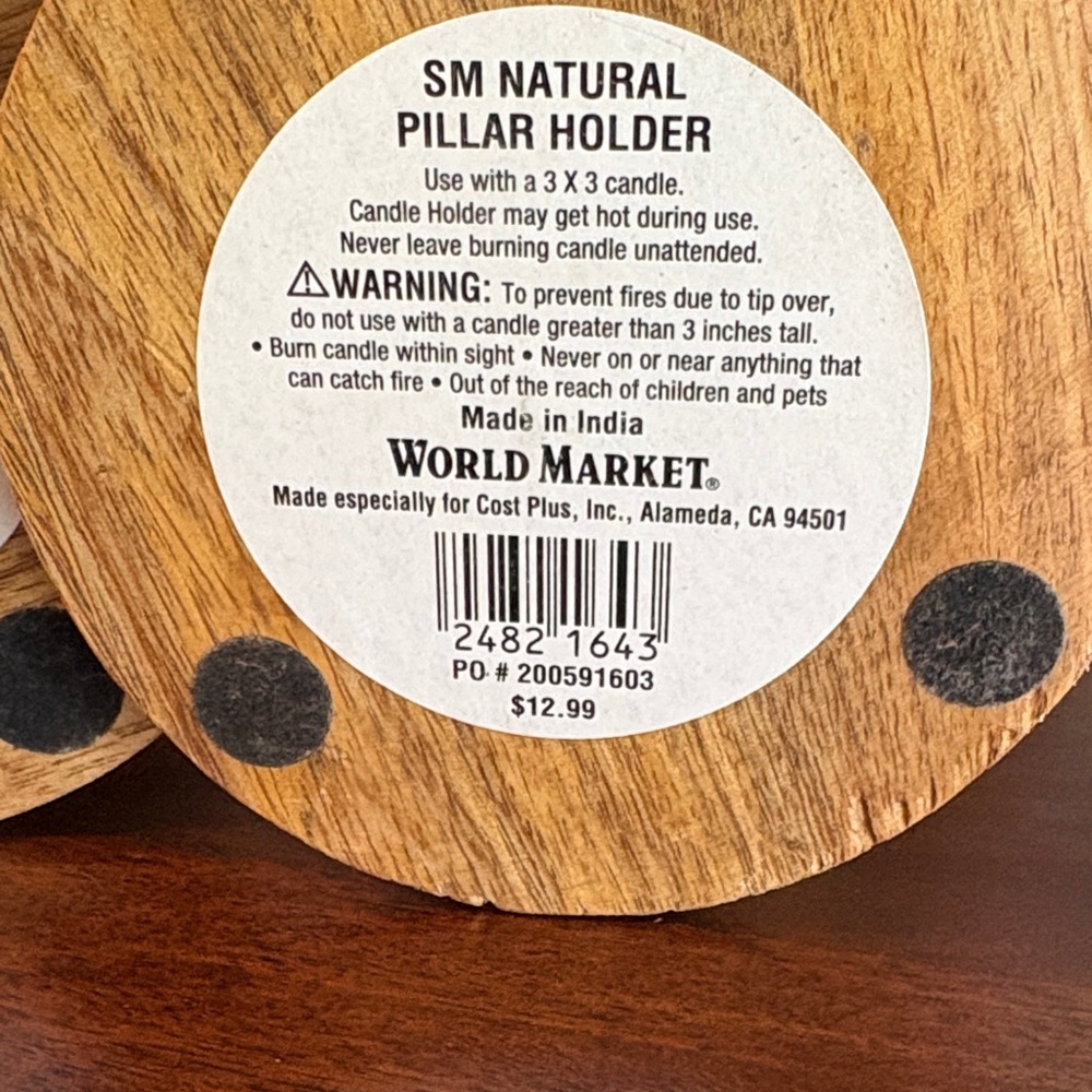 Cost Plus World Market Gold Wood Pedestal Candle Holders - Pair - Picture 11 of 11